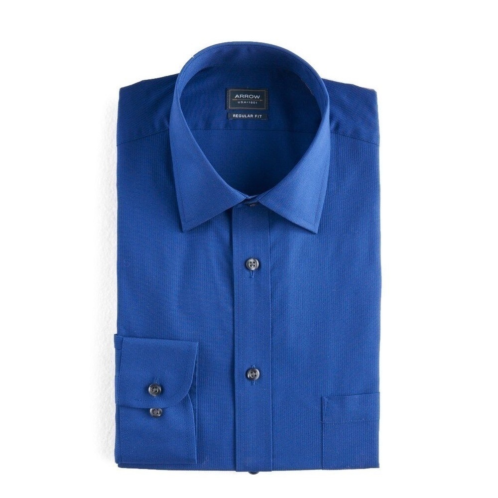 363. Arrow Men's Fitted Stretch Spread Collar Dress Shirt 16-16-1/2(32/33)